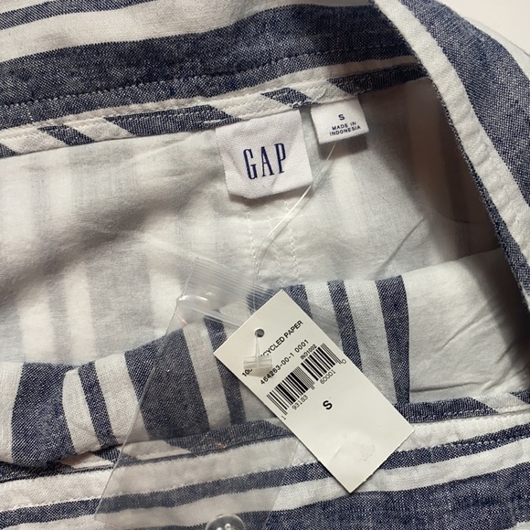Gap midi navy white stripe wrap skirt NWT - Picture 2 of 6